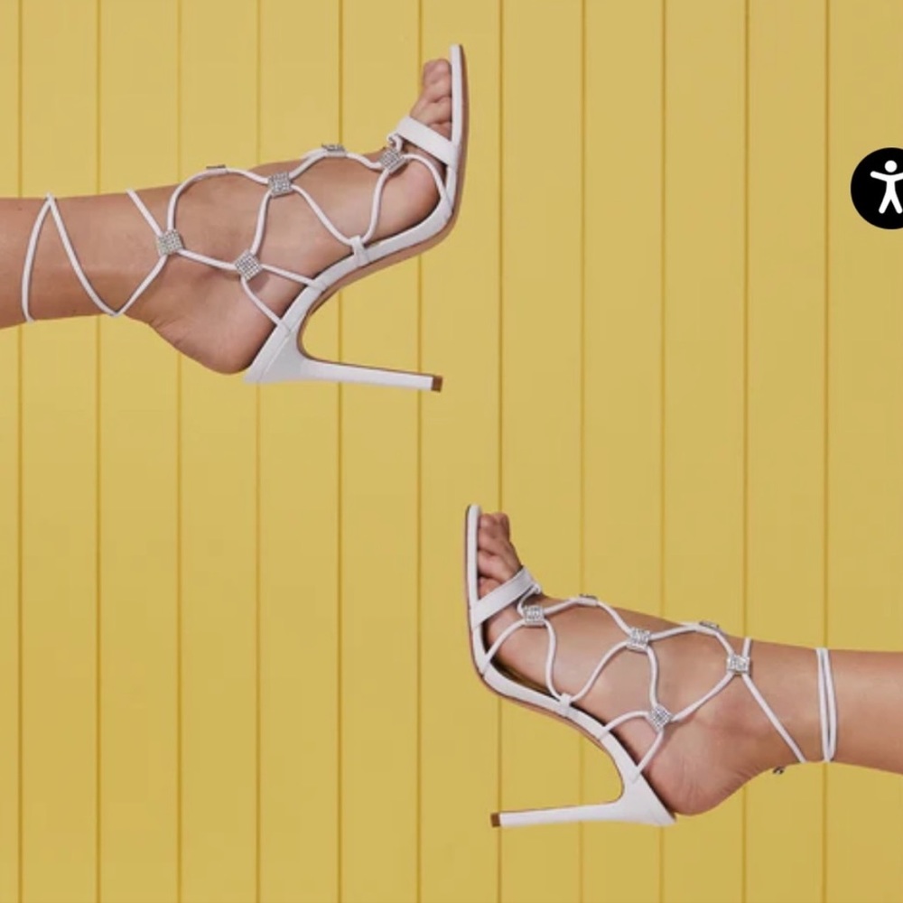 New white high heel shoes